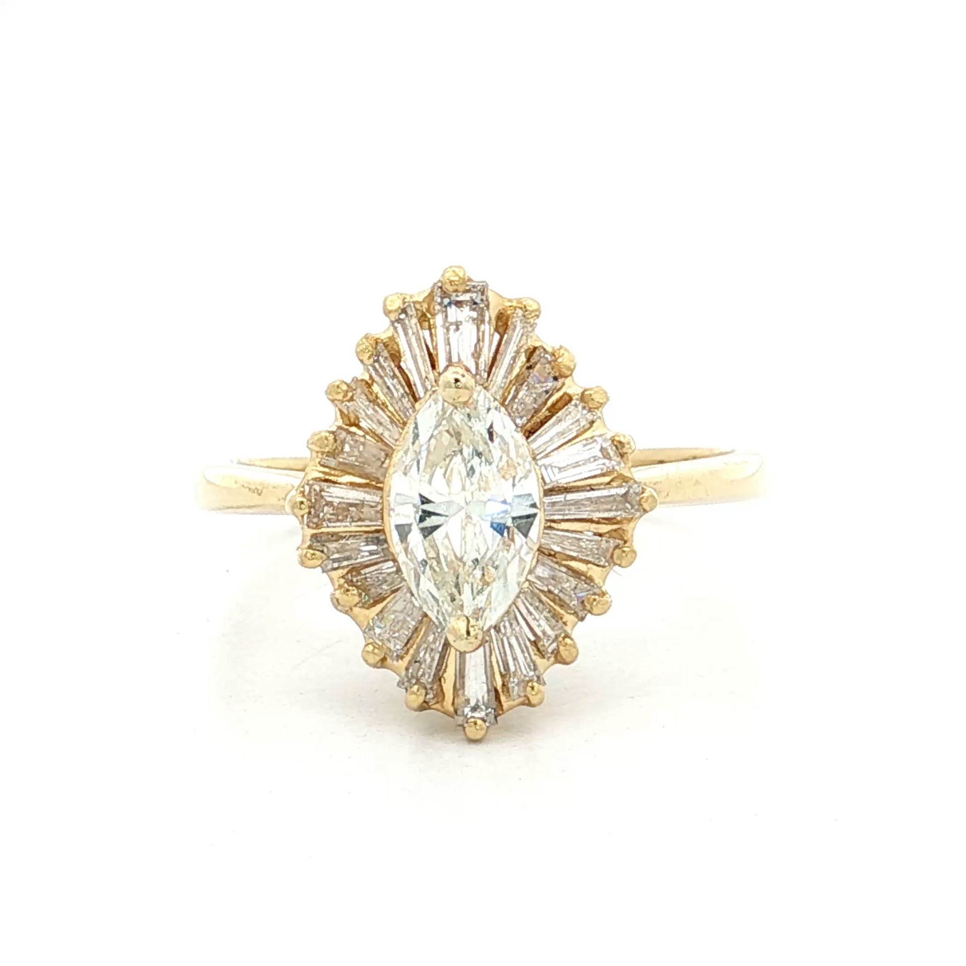 .61 Marquise Diamond Ballerina Engagement Ring 18k