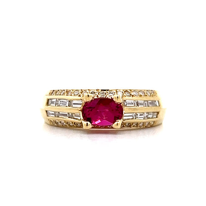 .61 Oval Pink Sapphire & Diamond Cocktail Ring in 18k