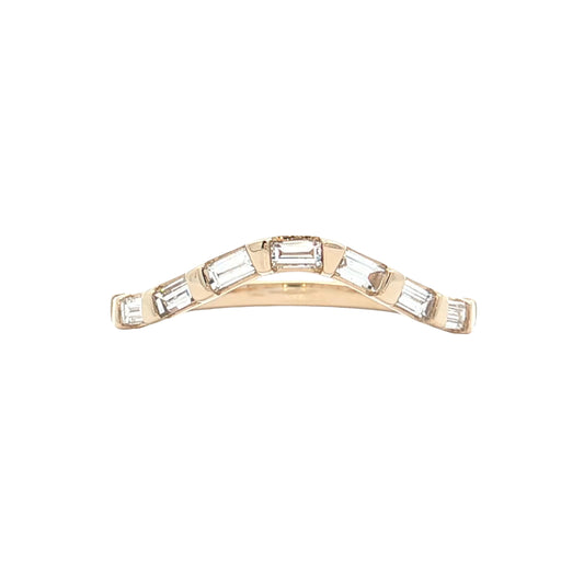 .63 Baguette Diamond Contour Band 14k Yellow Gold