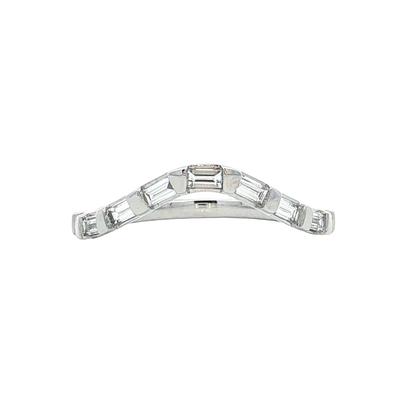 .63 Baguette Diamond Contour Wedding Band 14k