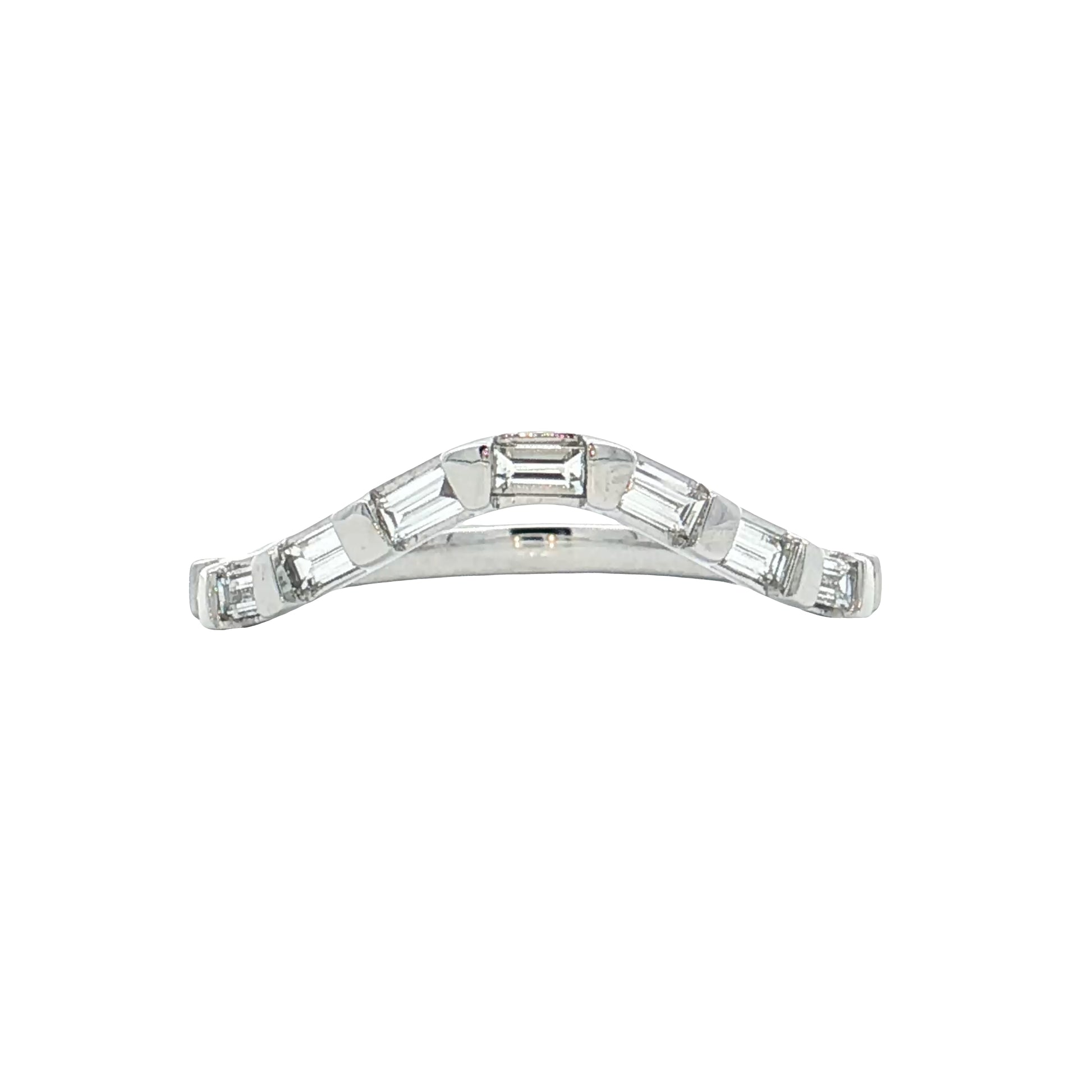 .63 Baguette Diamond Contour Wedding Band 14k