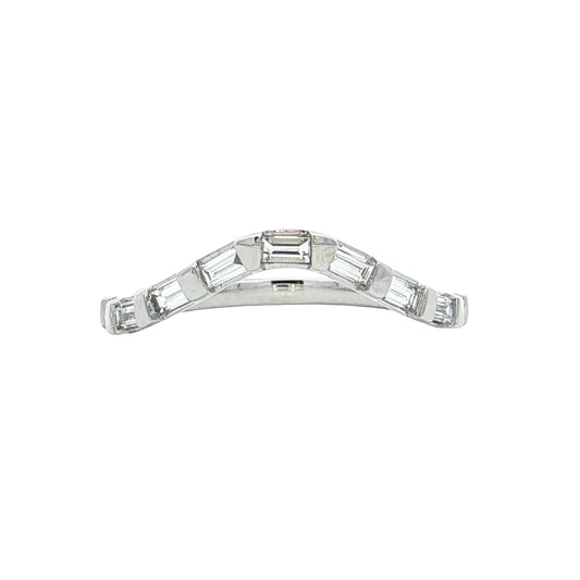 .63 Baguette Diamond Contour Wedding Band 14k