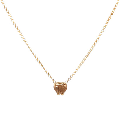 .63 Fancy Orange Heart Diamond Pendant Necklace 14k