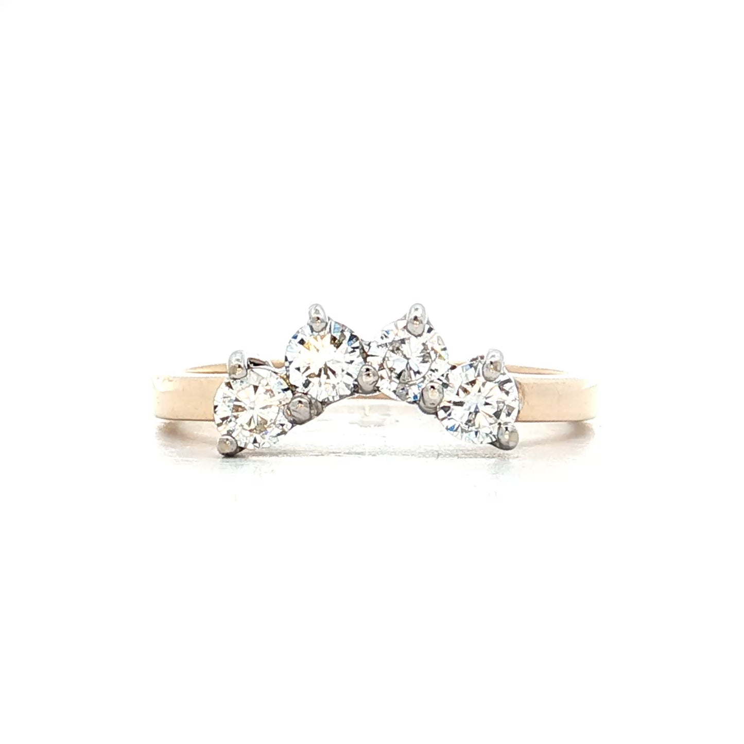 .64 Diamond Contour Two-Tone Band 14k