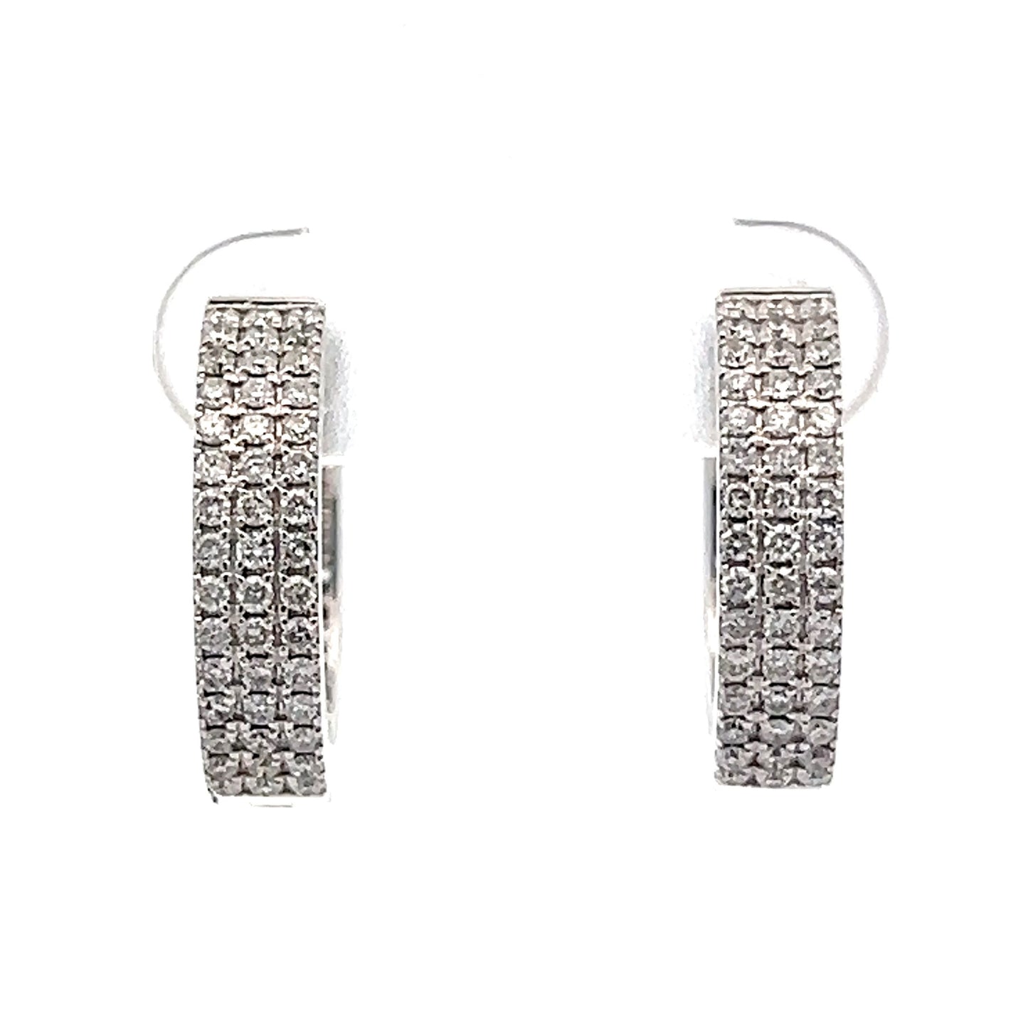 .64 Pave Brilliant Diamond Hoop Earrings in 18k