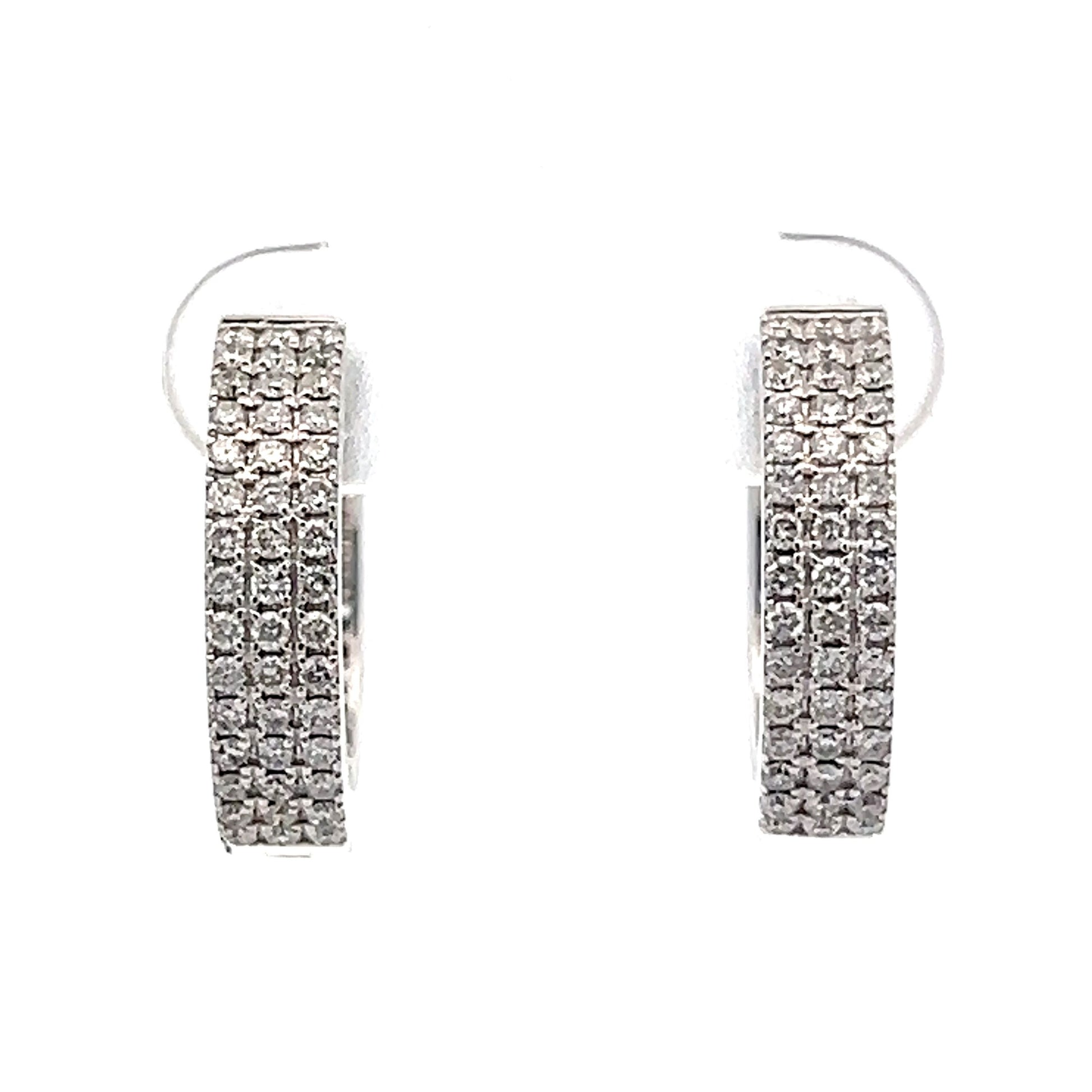 .64 Pave Brilliant Diamond Hoop Earrings in 18k
