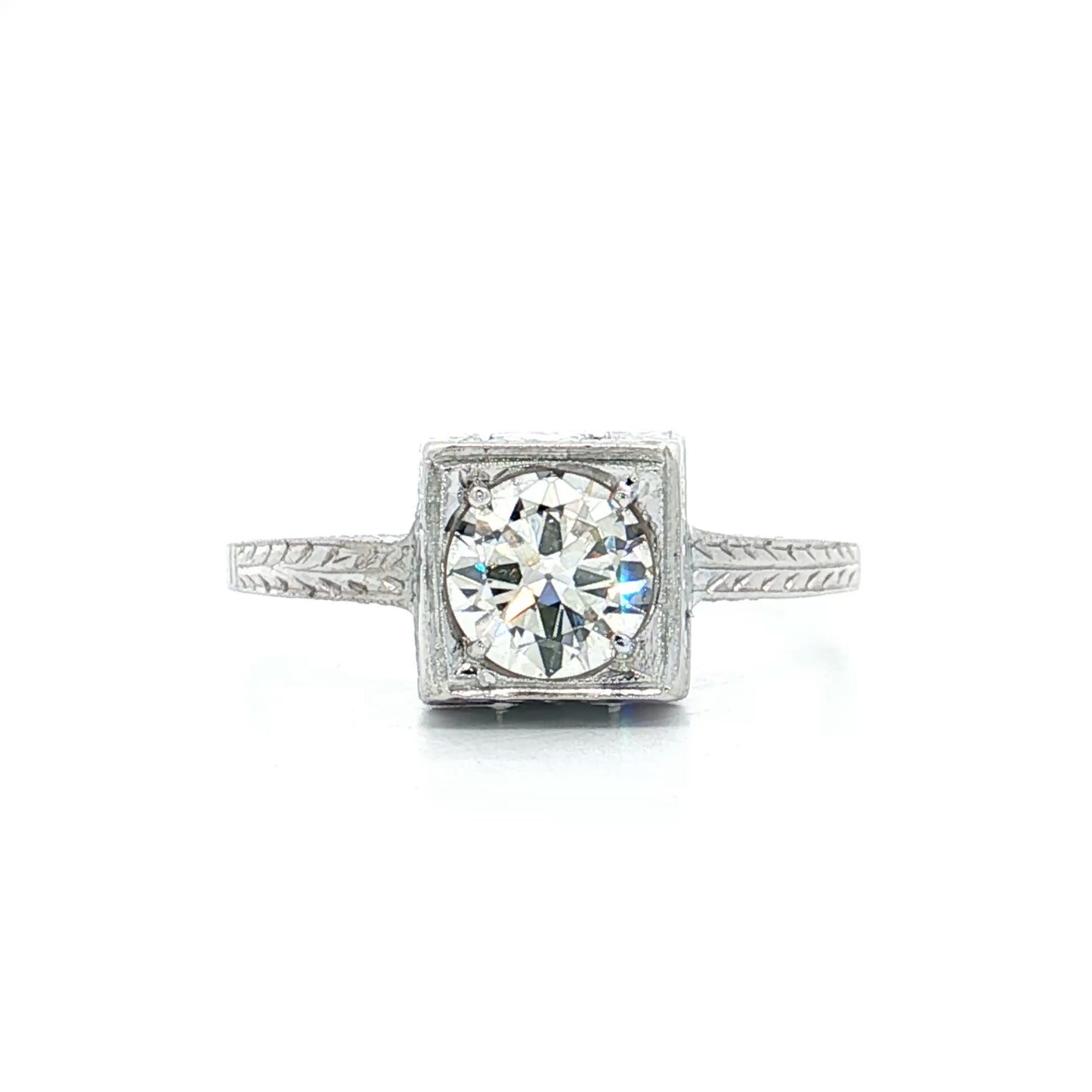 .64 Vintage Deco Diamond Engagement Ring 18k