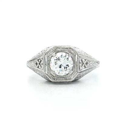 .65 Antique 1920s Diamond Engagement Ring 18k