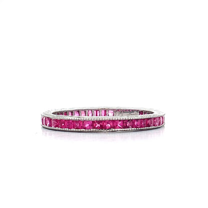 .65 Pink Sapphire Eternity Band 18k White Gold