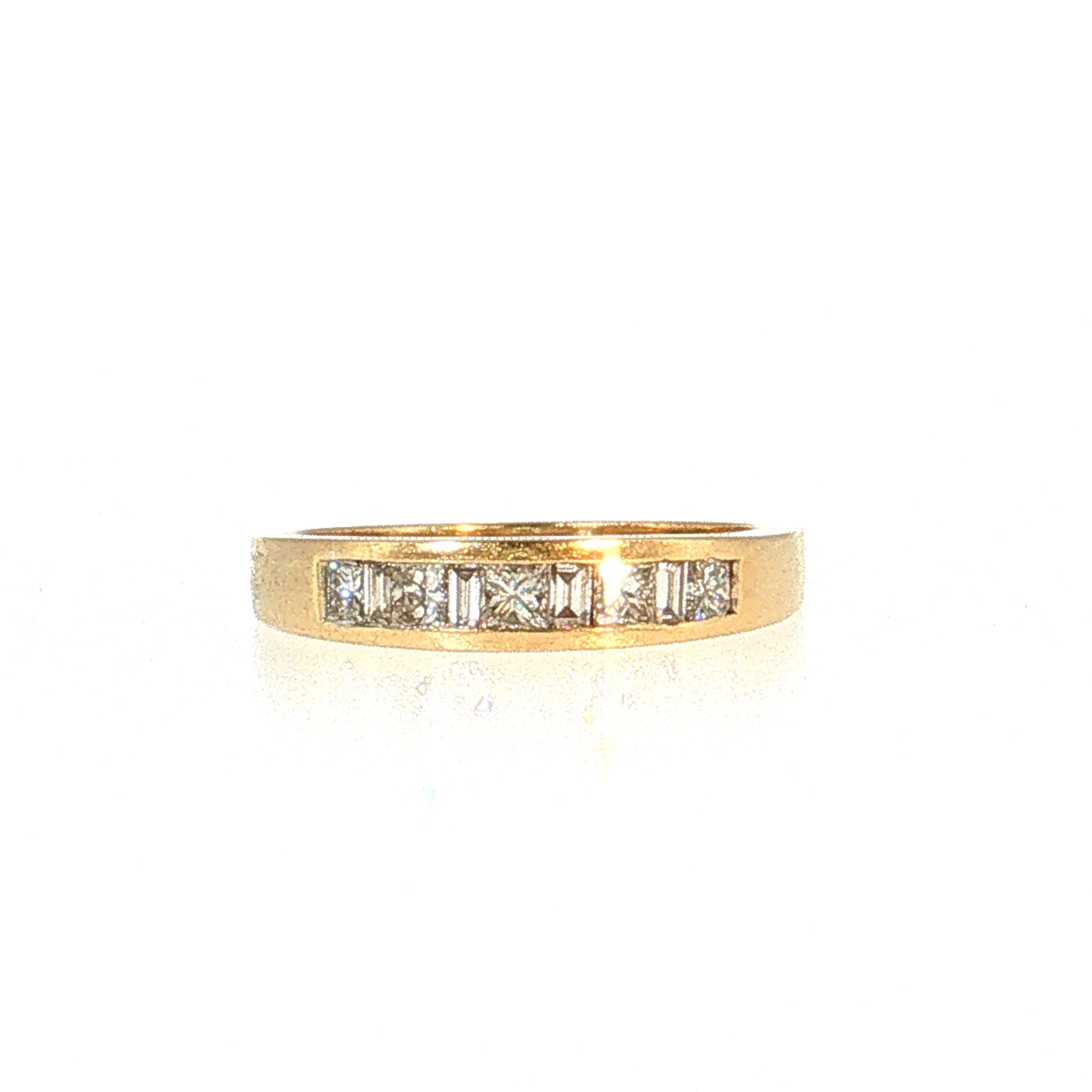 .66 Princess & Baguette Diamond Wedding Band 14k
