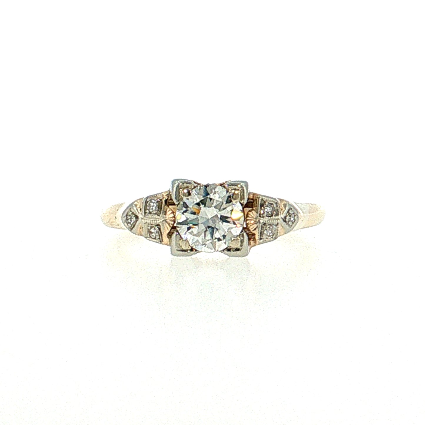 .66 Retro Diamond Engagement Ring 14k & 18k
