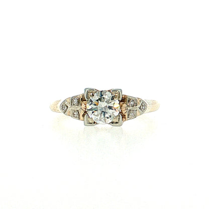 .66 Retro Diamond Engagement Ring 14k & 18k
