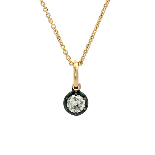 .66 Round Diamond Pendant Necklace 18k & 14k