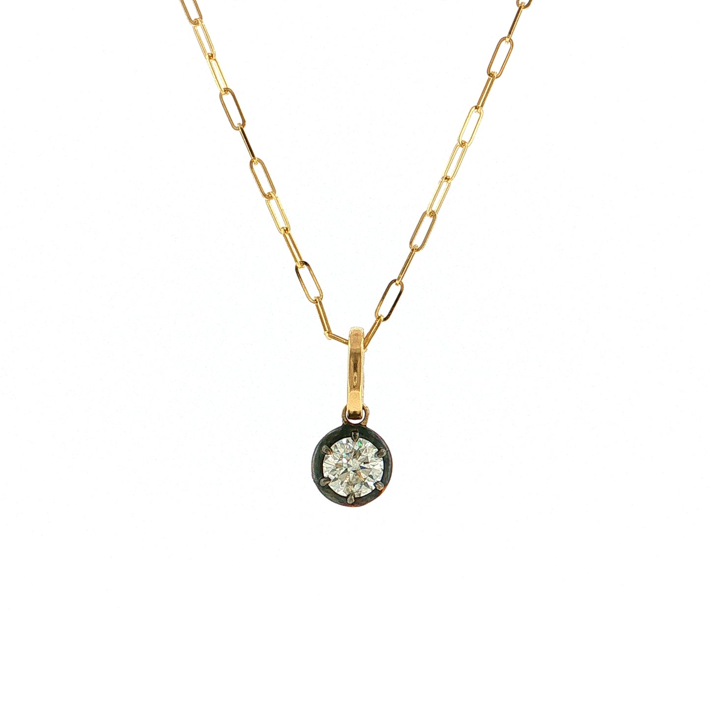.66 Round Diamond Solitaire Pendant Necklace 18k