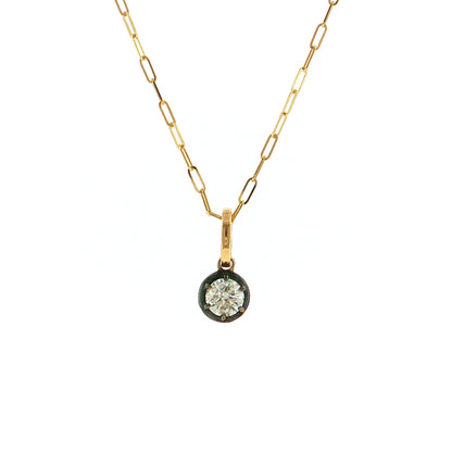 .66 Round Diamond Solitaire Pendant Necklace 18k
