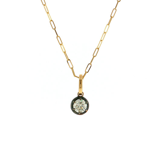.66 Round Diamond Solitaire Pendant Necklace 18k