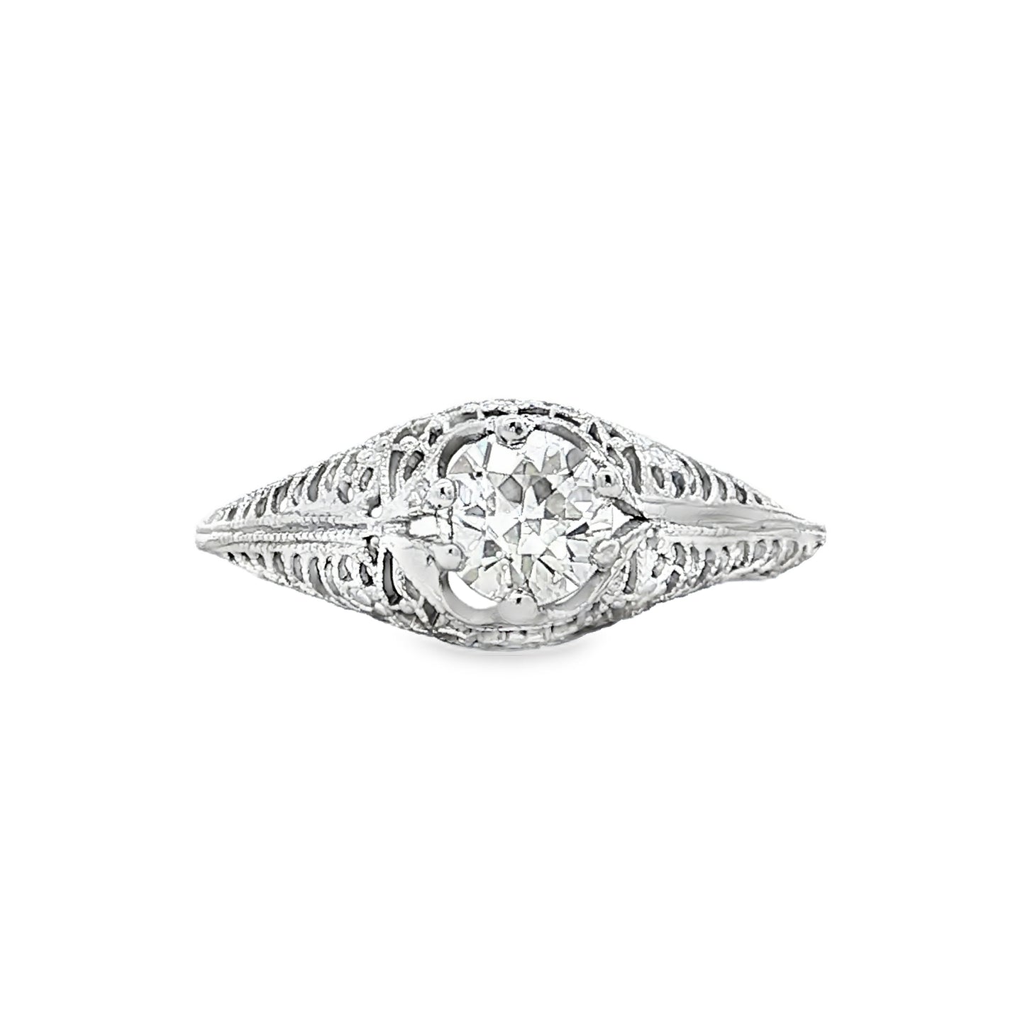 .68 Antique Art Deco Diamond Solitaire Engagement Ring 18k