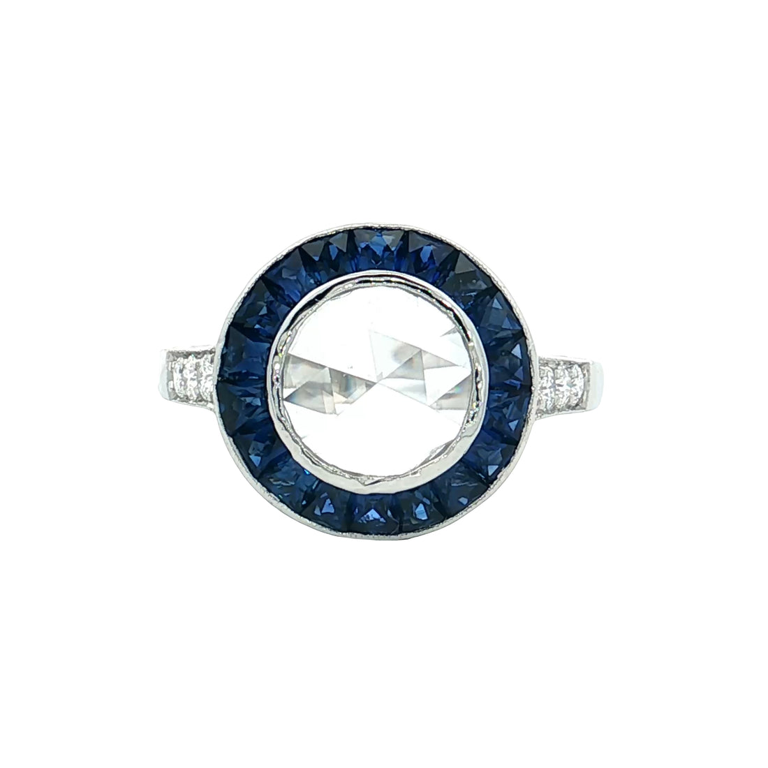 .68 Rose Cut Diamond Engagement Ring in Platinum