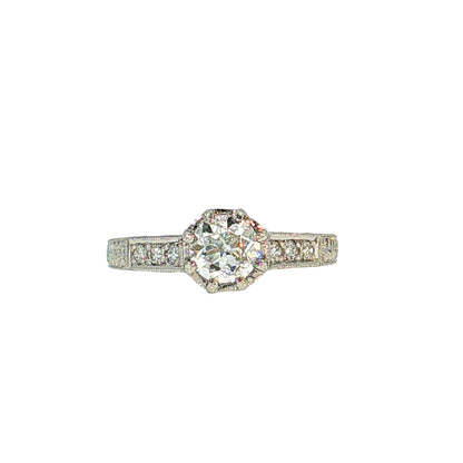 .70 Old European Diamond Engagement Ring Platinum