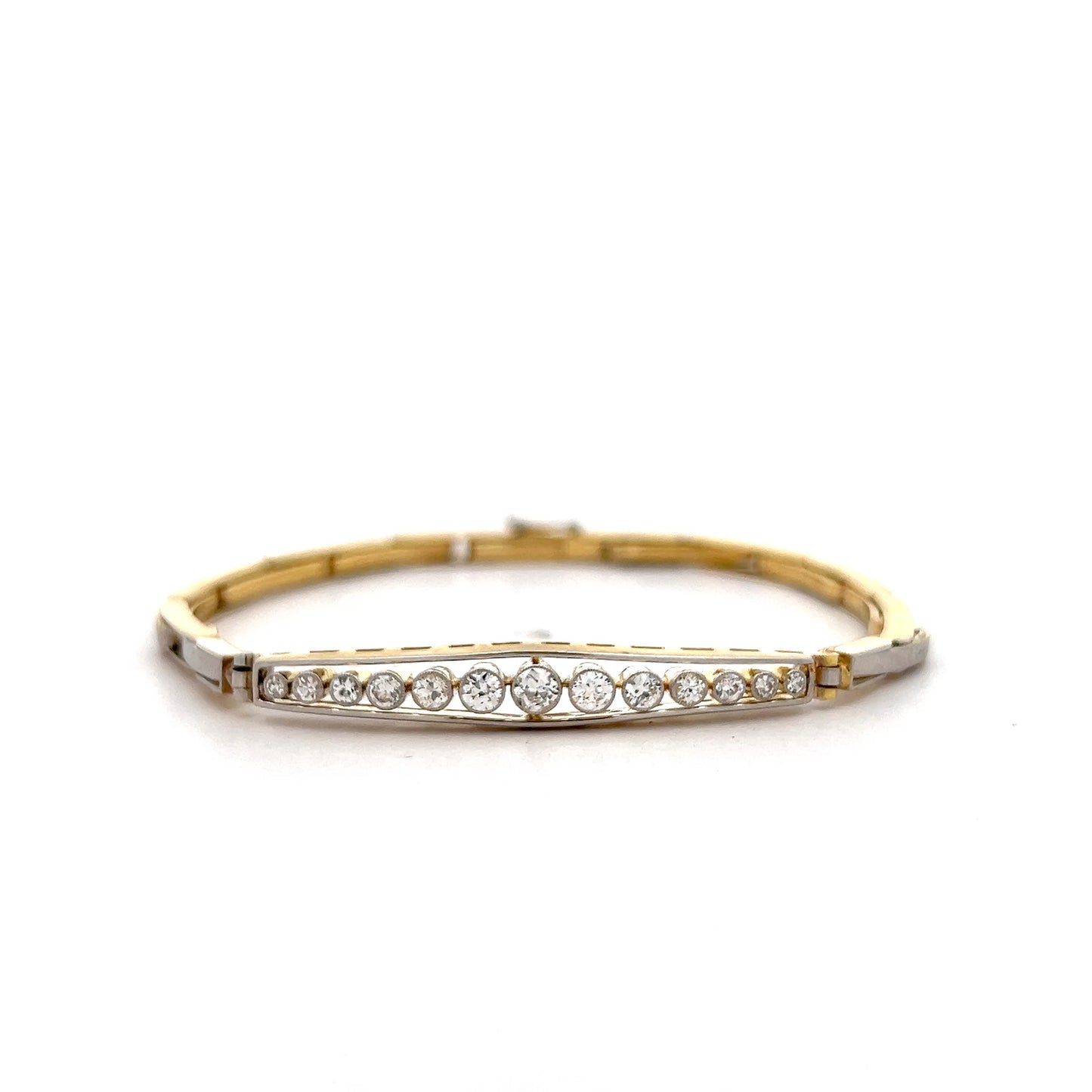 .70 Vintage Diamond Stretch Bracelet 14k Two-Tone Gold