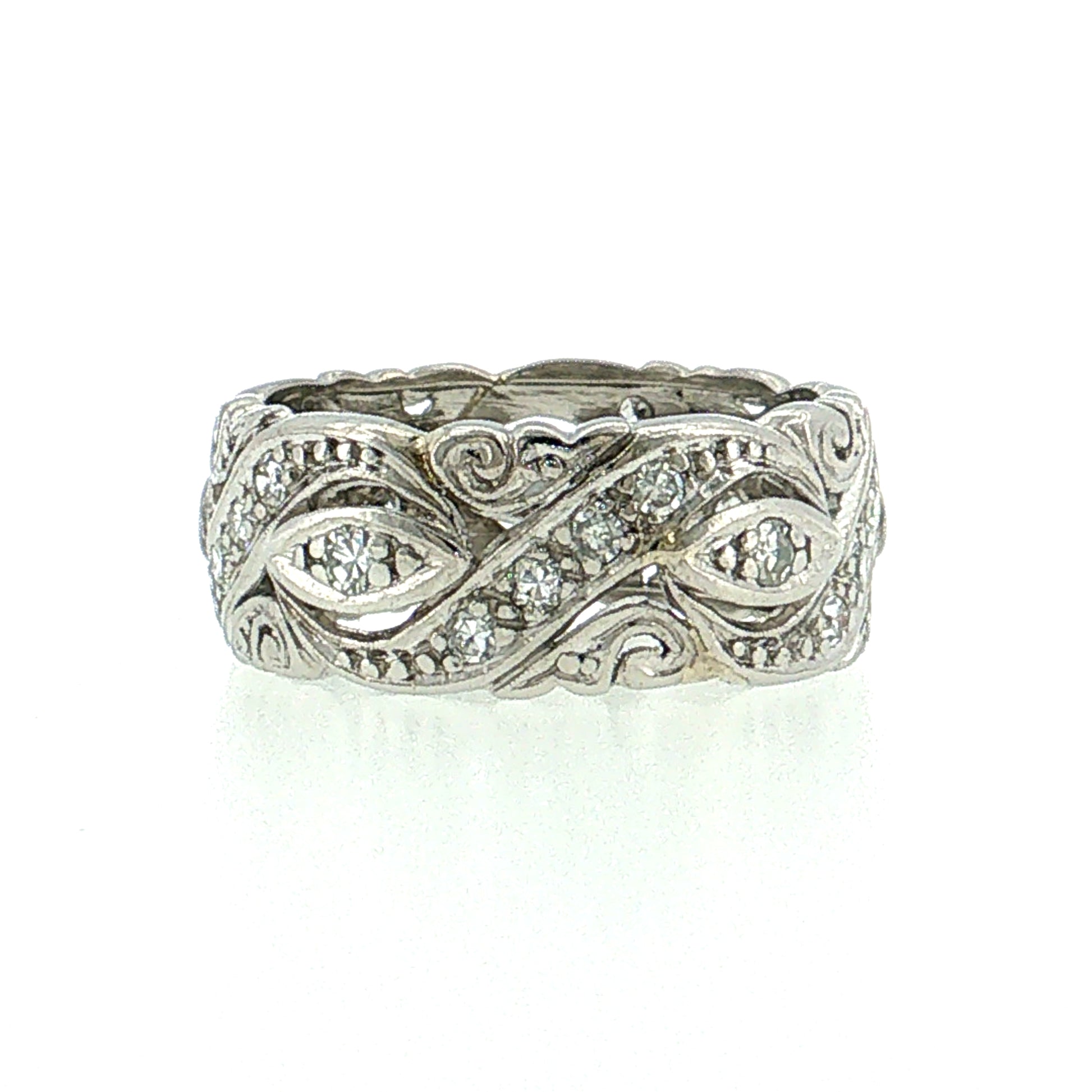 .70 Vintage Mid-Century Diamond Eternity Band Platinum