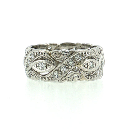 .70 Vintage Mid-Century Diamond Eternity Band Platinum