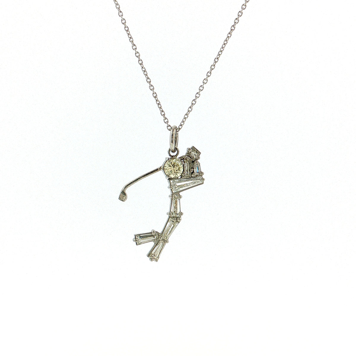.71 Diamond Golf Charm Pendant in Platinum