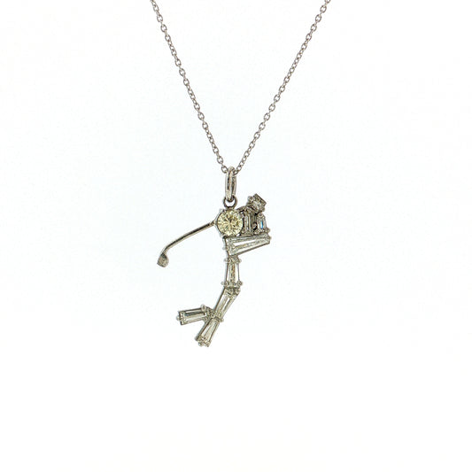 .71 Diamond Golf Charm Pendant in Platinum