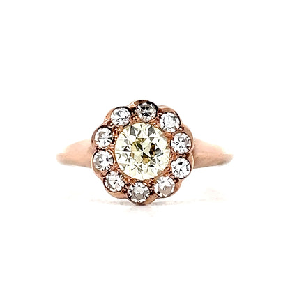 .71 Vintage Victorian Diamond Cluster Engagement Ring 9k