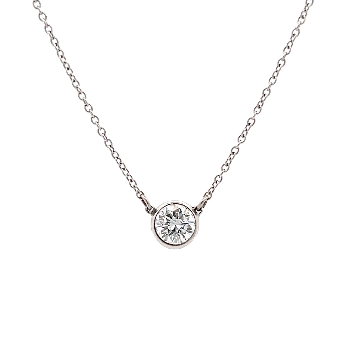 .72 Diamond Solitaire Necklace in Platinum