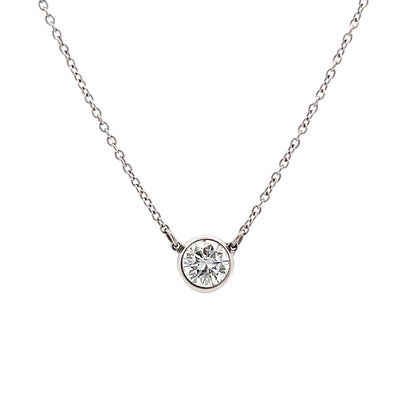 .72 Diamond Solitaire Necklace in Platinum