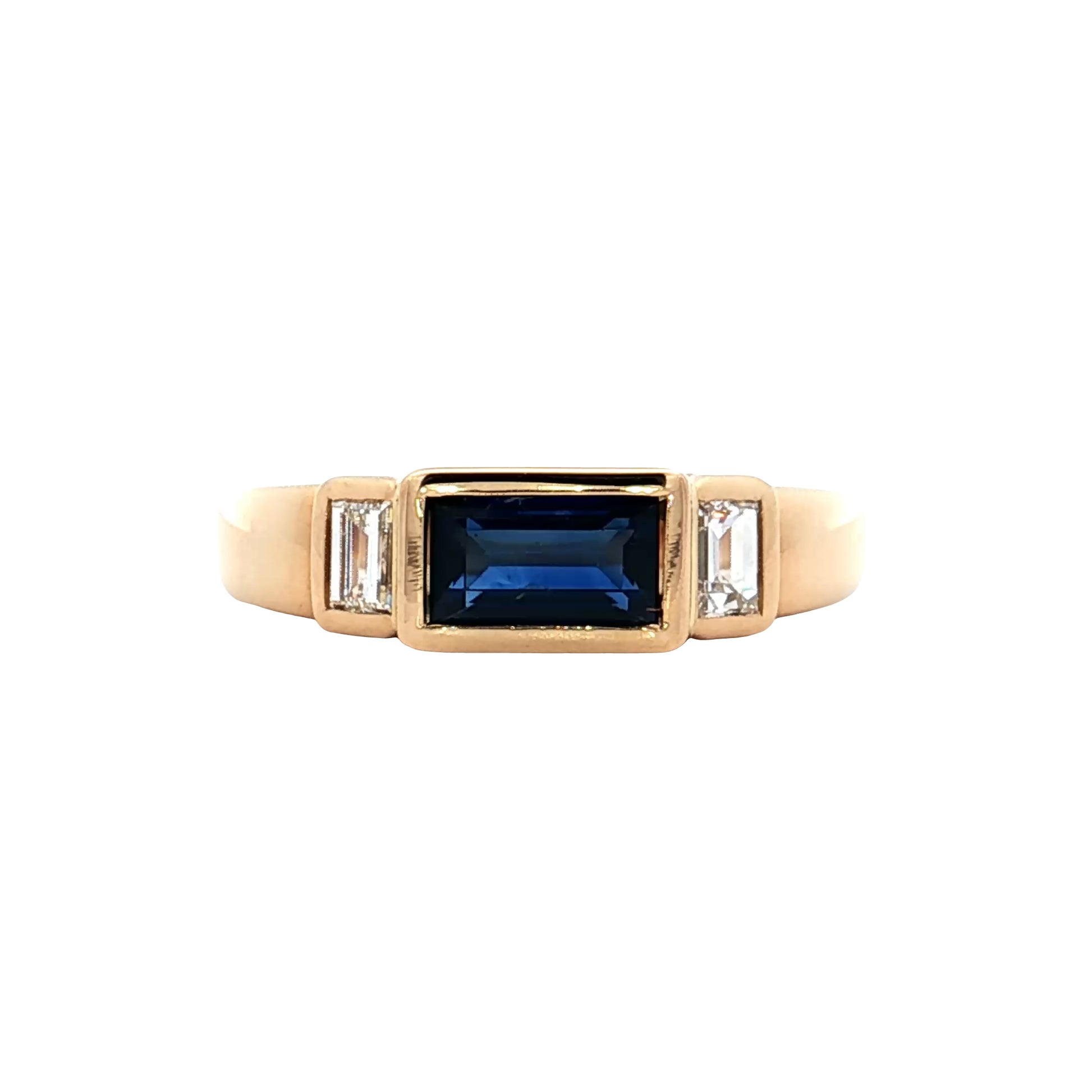 .73 Baguette Sapphire Engagement Ring in 18k