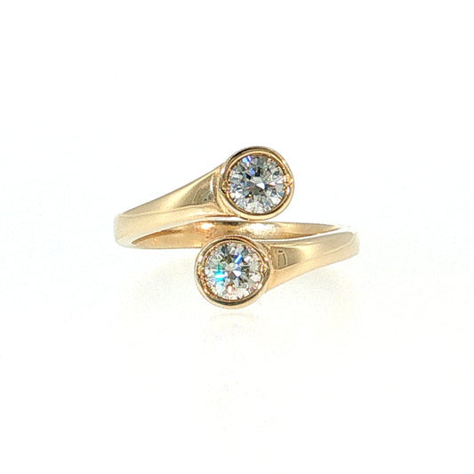 .73 Diamond Bypass Cocktail Ring 14k Yellow Gold