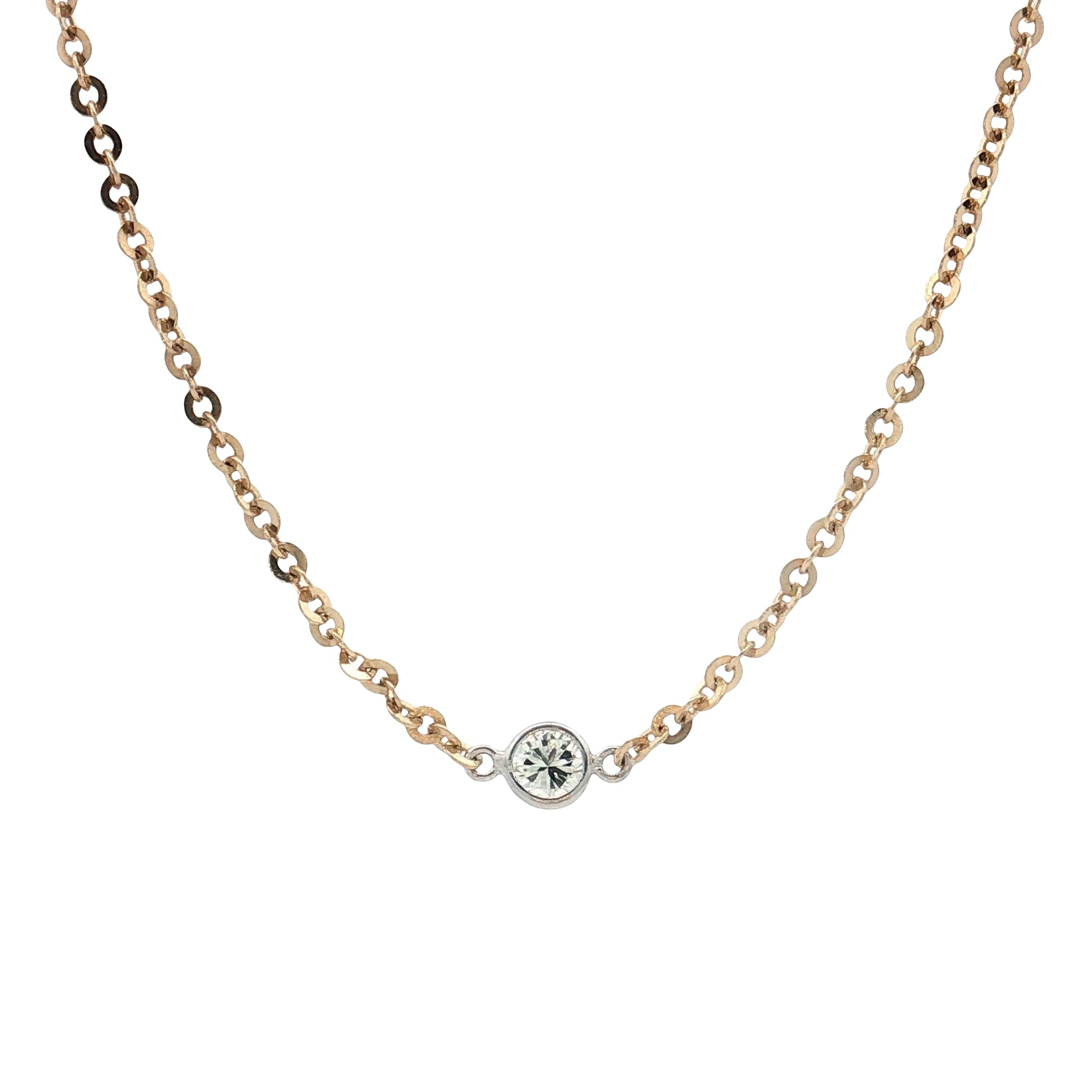 .75 Diamond By The Yard Necklace 14k Yellow Gold