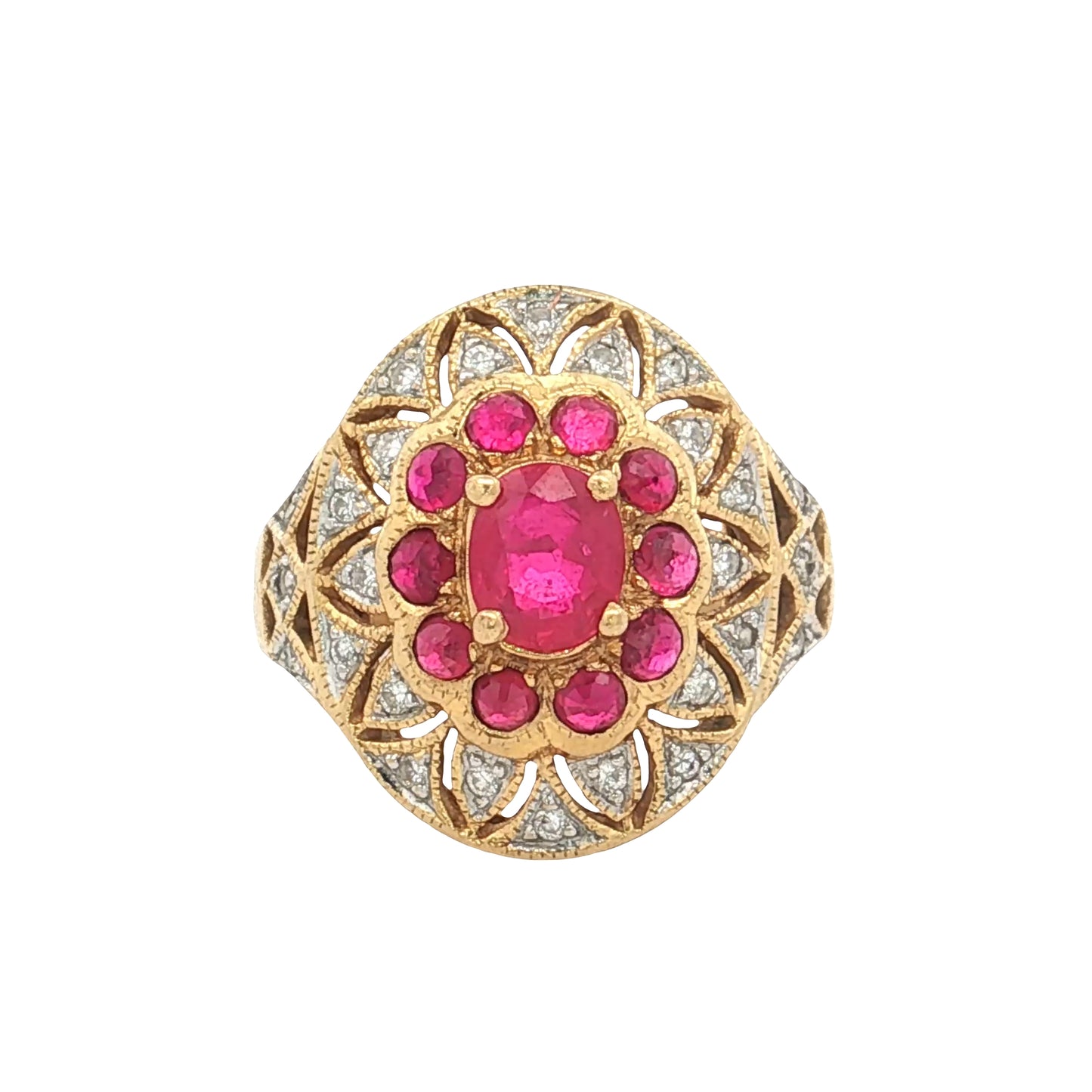 .75 Ruby & Diamond Cocktail Ring 18k