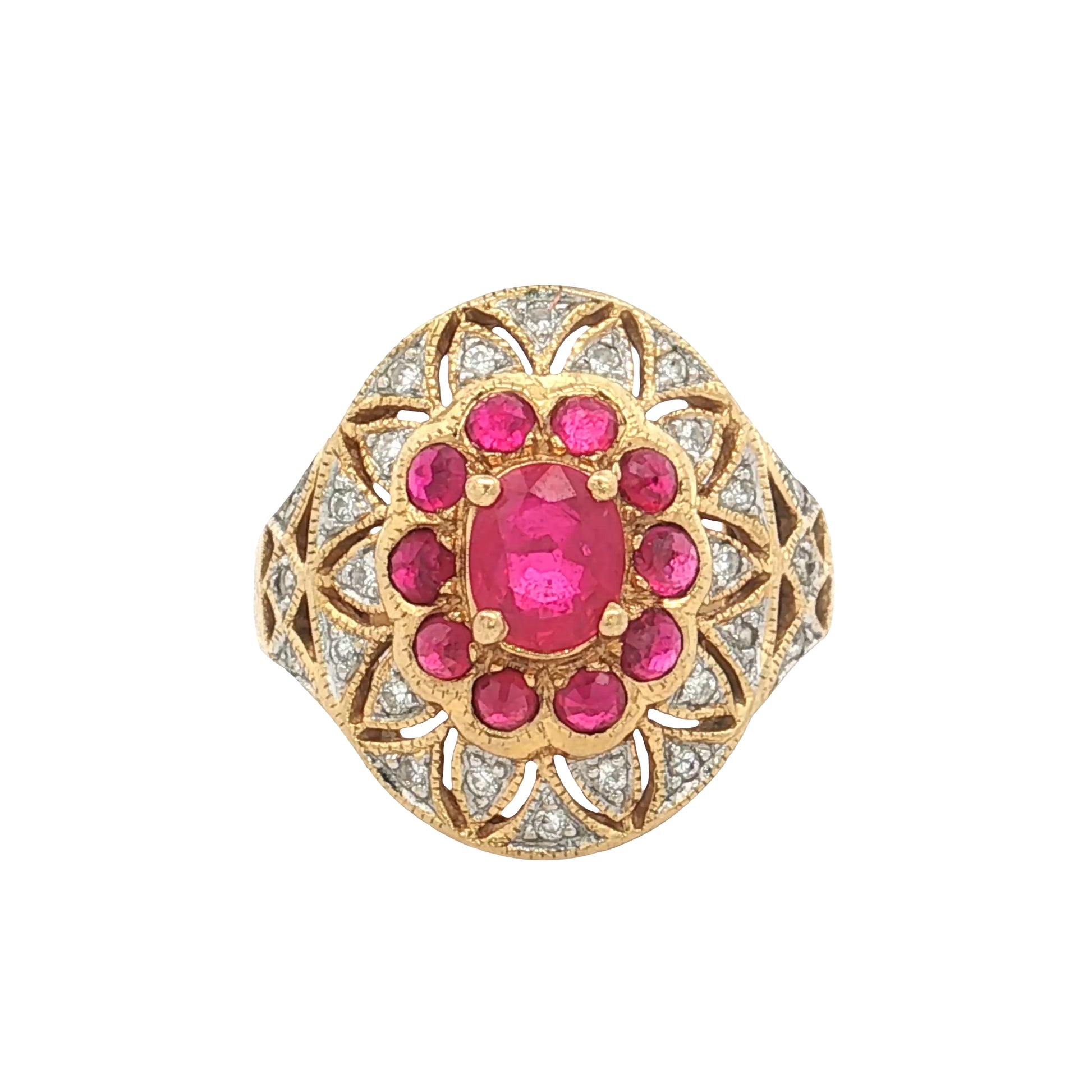 .75 Ruby & Diamond Cocktail Ring 18k