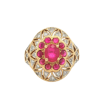 .75 Ruby & Diamond Cocktail Ring 18k
