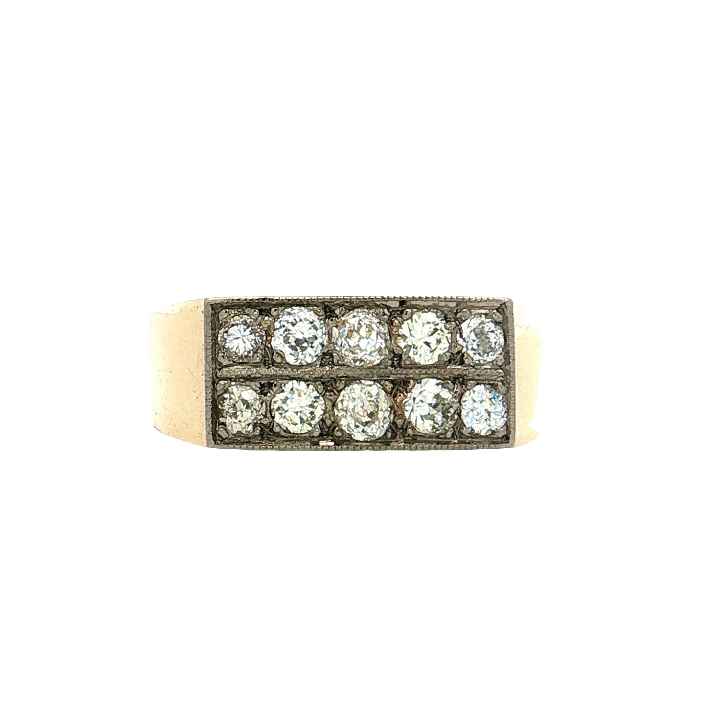 .75 Vintage Mid-Century Diamond Cocktail Ring 14k