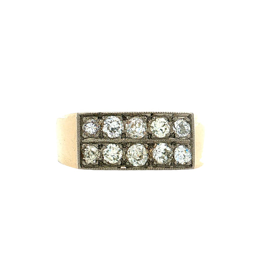 .75 Vintage Mid-Century Diamond Cocktail Ring 14k