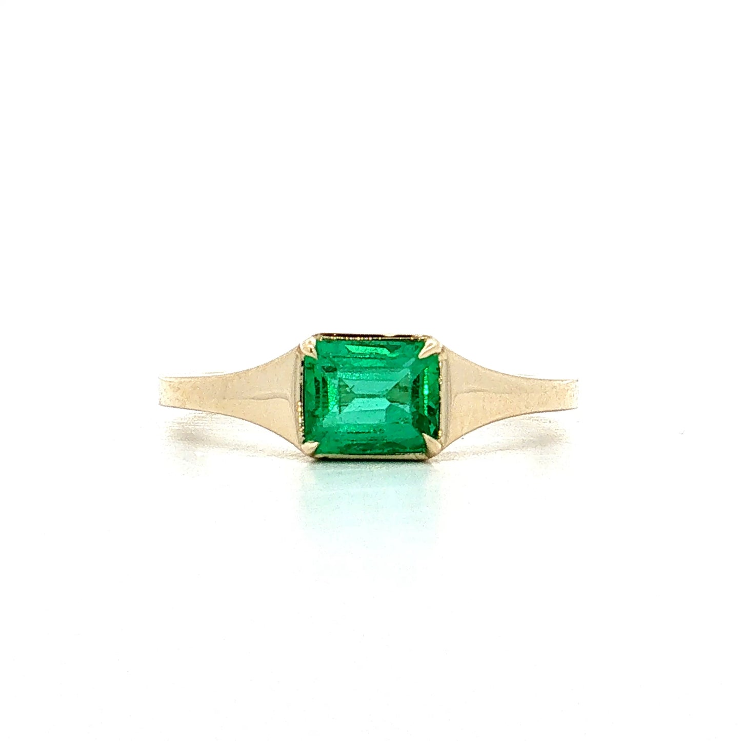 .76 Emerald Cut Emerald Engagement Ring 14k