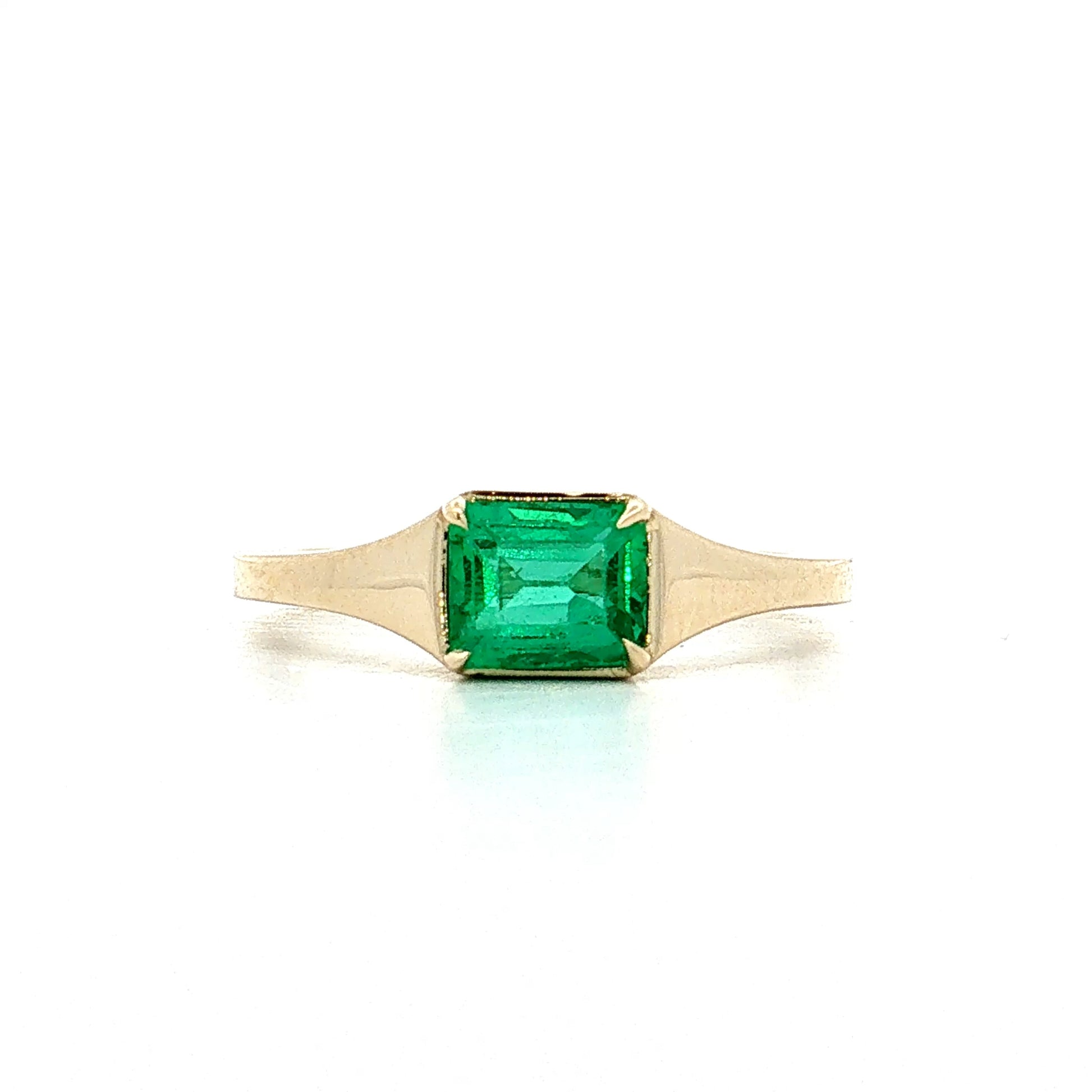 .76 Emerald Cut Emerald Engagement Ring 14k