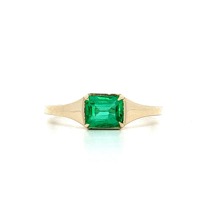 .76 Emerald Cut Emerald Engagement Ring 14k