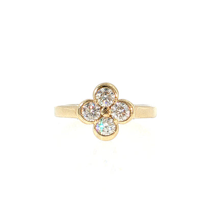 .77 Diamond Cluster Right Hand Ring 14k Yellow Gold