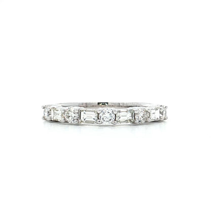 .78 Baguette & Round Diamond Wedding Band in 14k