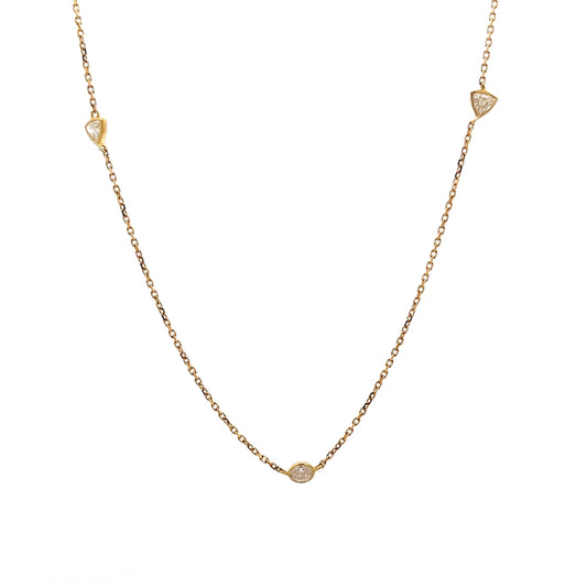 .78 Multi-Cut Diamond Station Necklace in 18k