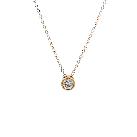 .78 Round Brilliant Diamond Pendant in 14k Yellow Gold