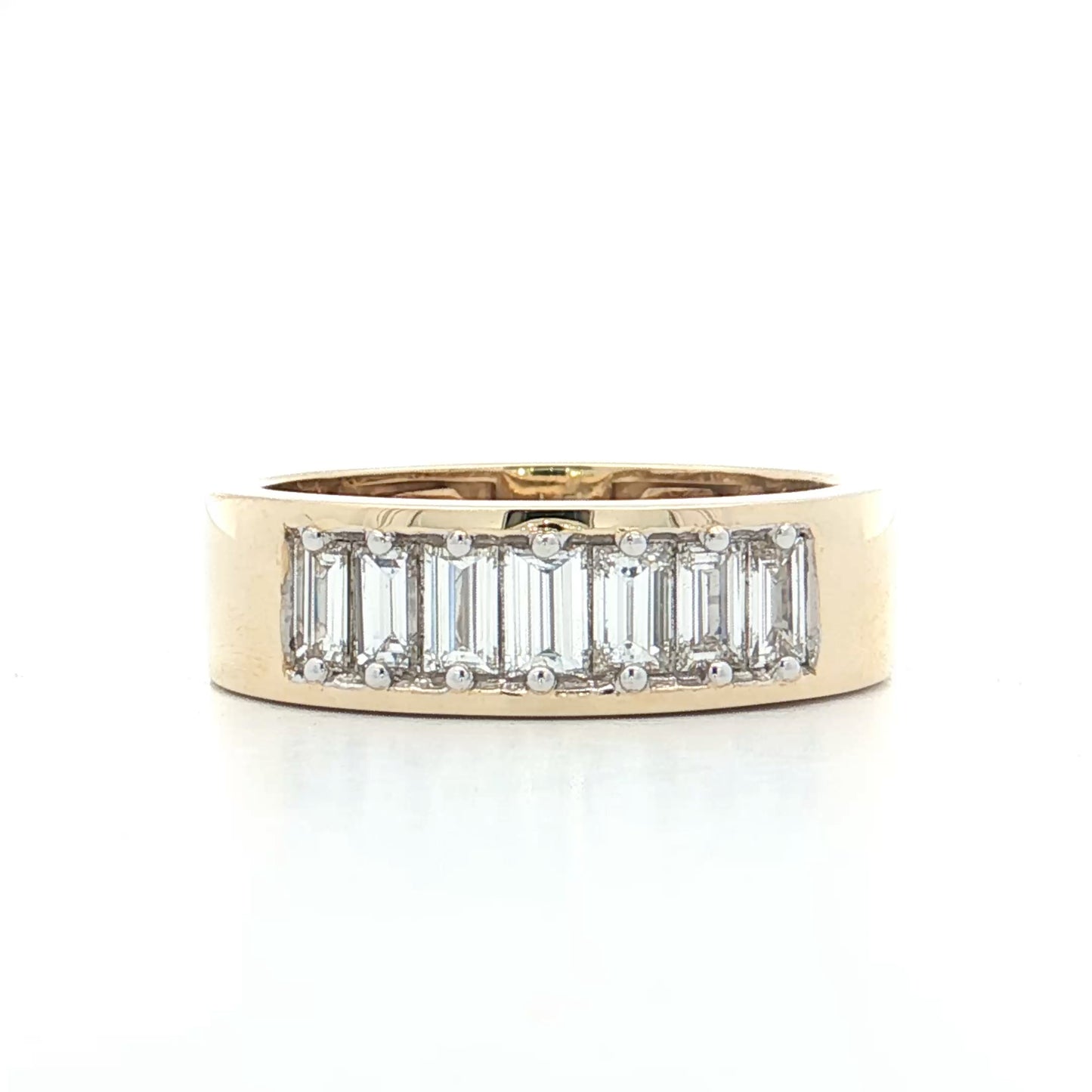 .78 Wide Diamond Stacking Ring 14k Yellow Gold