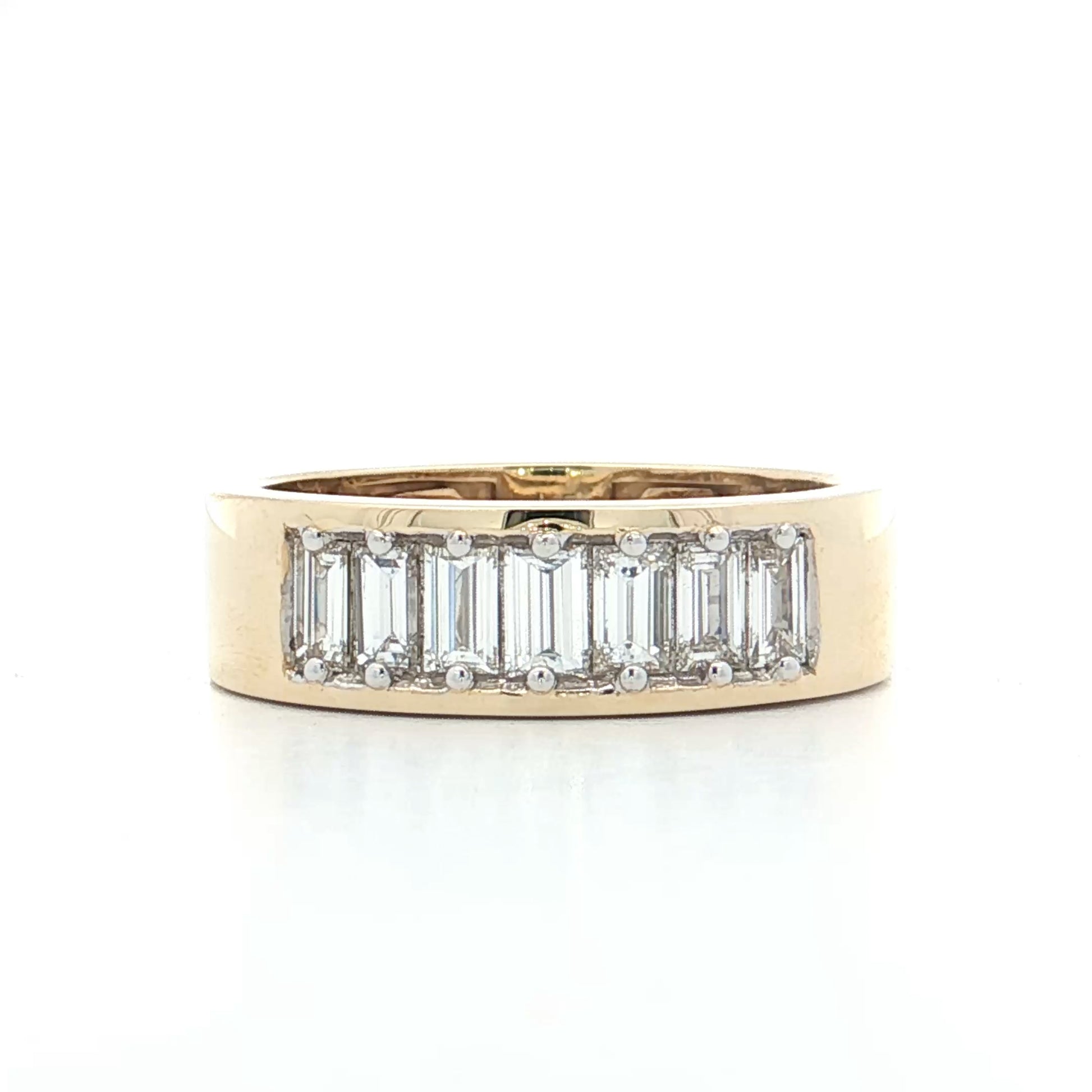 .78 Wide Diamond Stacking Ring 14k Yellow Gold