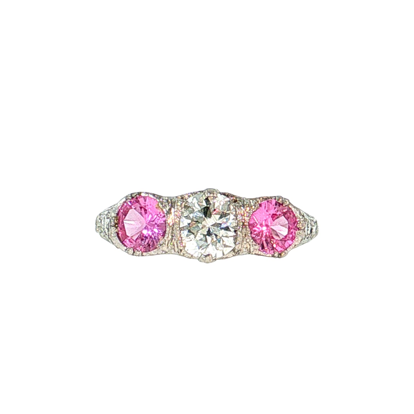 .79 Antique Edwardian Diamond Engagement Ring Platinum