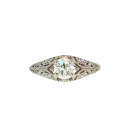 .80 Art Deco Inspired Diamond Engagement Ring Platinum